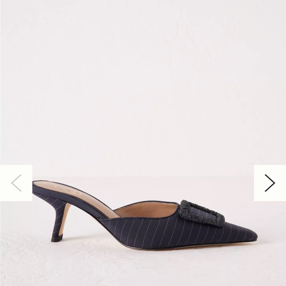 Anthropologie Sam Edelman Brit Spitz-Zehen Kitten Heel Mules - Picture 3 of 6